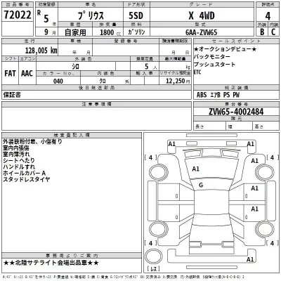 Toyota Prius  с аукциона в Японии
