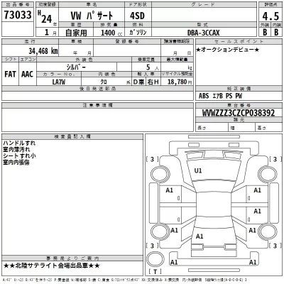 Volkswagen Passat  с аукциона в Японии