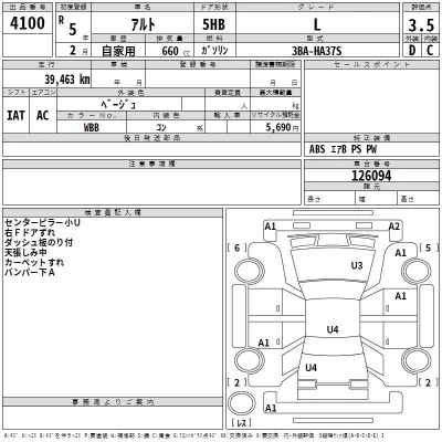 Suzuki ALTO  с аукциона в Японии