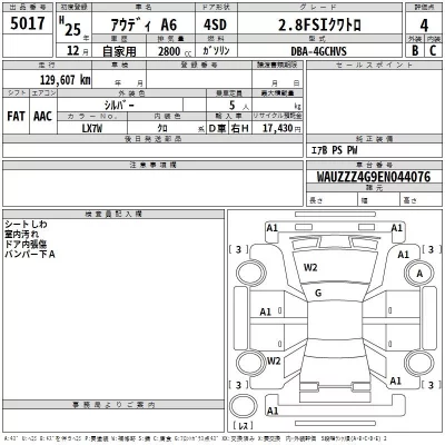 Audi A6  с аукциона в Японии