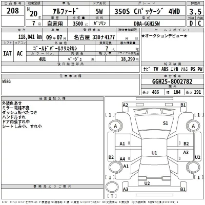 Toyota ALPHARD  с аукциона в Японии