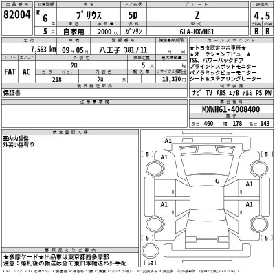 Toyota Prius  с аукциона в Японии