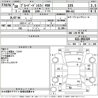 Nissan SYLPHY  с аукциона в Японии