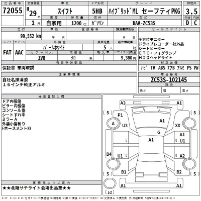 Suzuki SWIFT  с аукциона в Японии