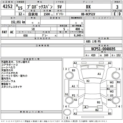 Toyota PROBOX  с аукциона в Японии