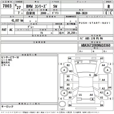 BMW 3-Series  с аукциона в Японии