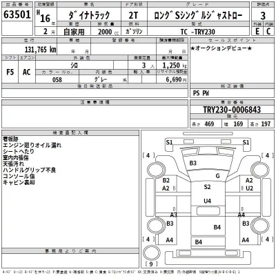 Toyota DYNA  с аукциона в Японии