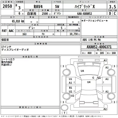 Toyota RAV4  с аукциона в Японии