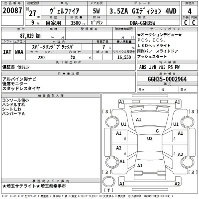 Toyota VELLFIRE  с аукциона в Японии