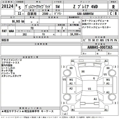Toyota VELLFIRE  с аукциона в Японии