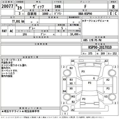 Toyota VITZ  с аукциона в Японии
