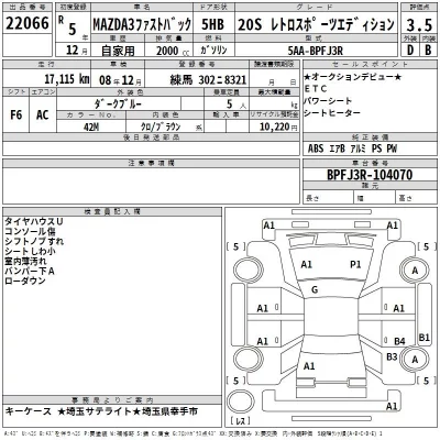 Mazda MAZDA3  с аукциона в Японии