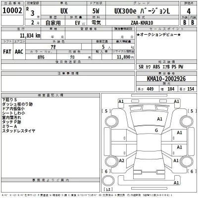 Lexus UX  с аукциона в Японии