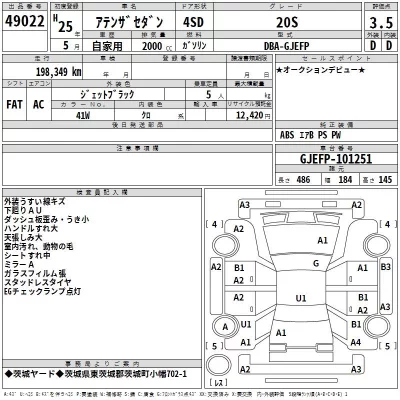 Mazda ATENZA SEDAN  с аукциона в Японии
