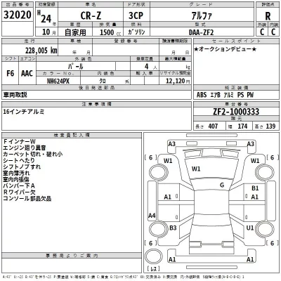 Honda CR-Z  с аукциона в Японии
