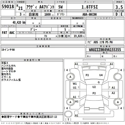 Audi A4  с аукциона в Японии