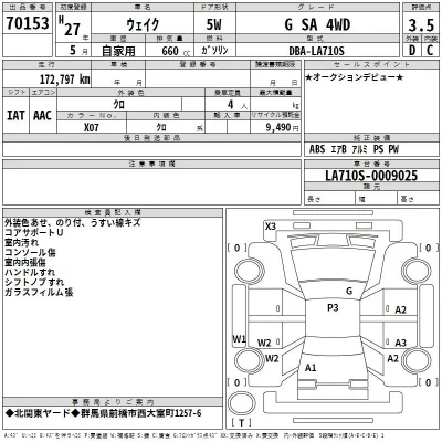 Daihatsu WAKE  с аукциона в Японии