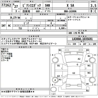 Toyota PIXIS EPOCH  с аукциона в Японии
