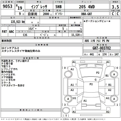 Subaru IMPREZA  с аукциона в Японии