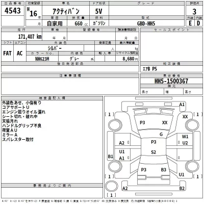 Honda ACTY VAN  с аукциона в Японии