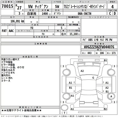 Volkswagen Tiguan  с аукциона в Японии