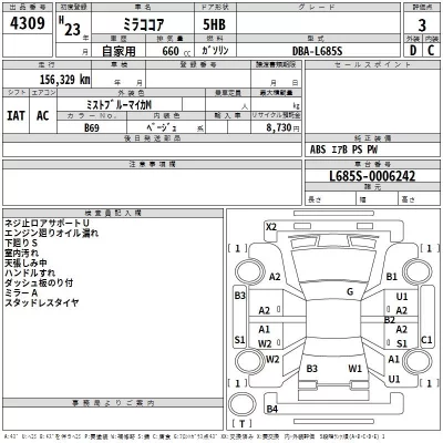 Daihatsu MIRA  с аукциона в Японии