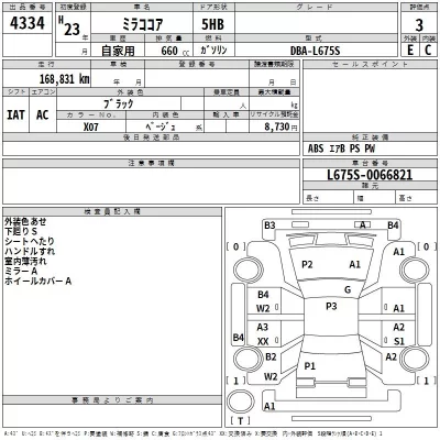 Daihatsu MIRA  с аукциона в Японии