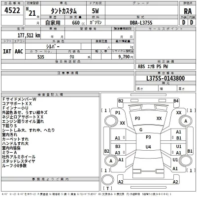 Daihatsu TANTO  с аукциона в Японии