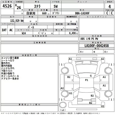 Subaru STELLA  с аукциона в Японии