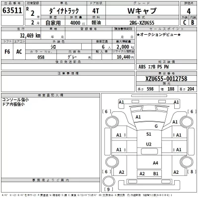 Toyota DYNA  с аукциона в Японии