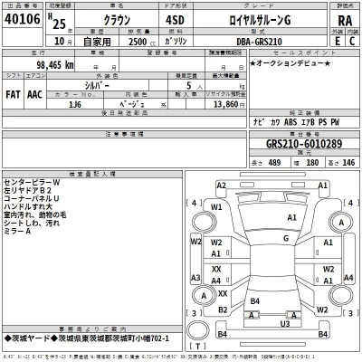 Toyota CROWN  с аукциона в Японии