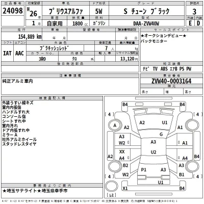 Toyota PRIUS ALPHA  с аукциона в Японии