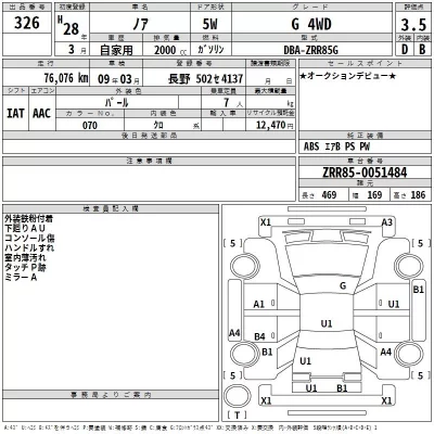 Toyota NOAH  с аукциона в Японии