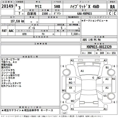 Toyota YARIS  с аукциона в Японии