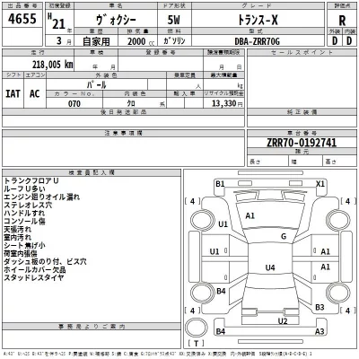Toyota VOXY  с аукциона в Японии