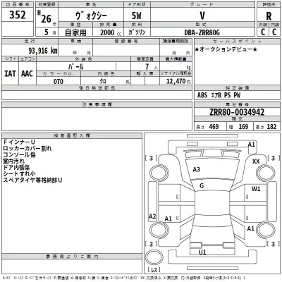 Toyota VOXY  с аукциона в Японии