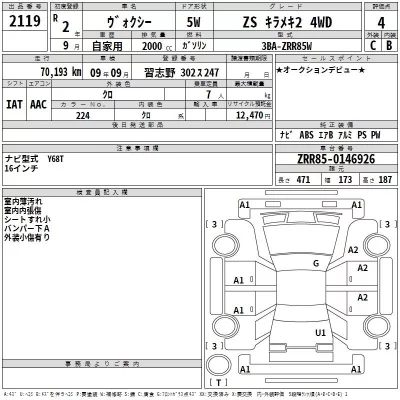 Toyota VOXY  с аукциона в Японии