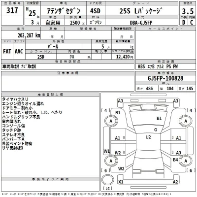 Mazda ATENZA SEDAN  с аукциона в Японии