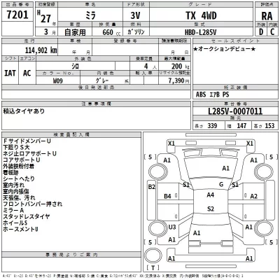 Daihatsu MIRA  с аукциона в Японии