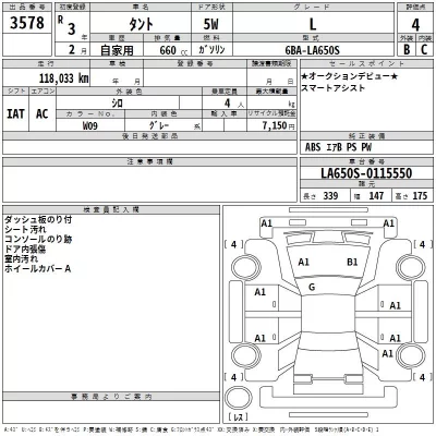 Daihatsu TANTO  с аукциона в Японии