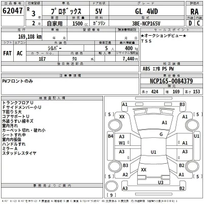 Toyota PROBOX  с аукциона в Японии