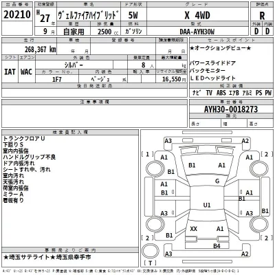 Toyota VELLFIRE  с аукциона в Японии