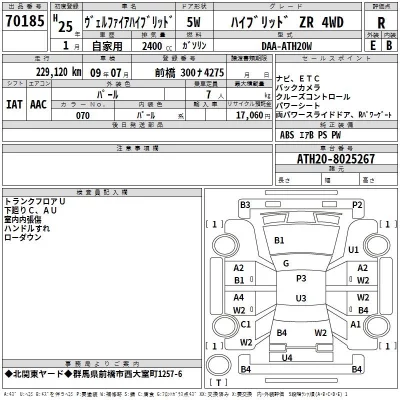 Toyota VELLFIRE  с аукциона в Японии