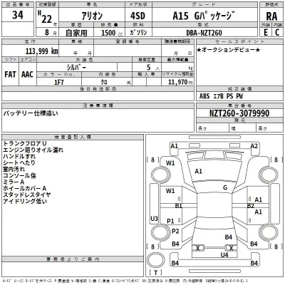 Toyota ALLION  с аукциона в Японии