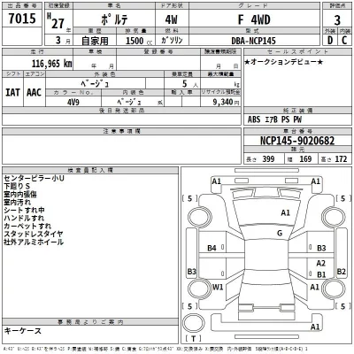 Toyota PORTE  с аукциона в Японии