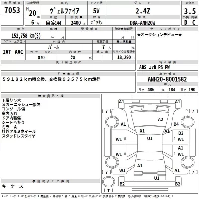 Toyota VELLFIRE  с аукциона в Японии