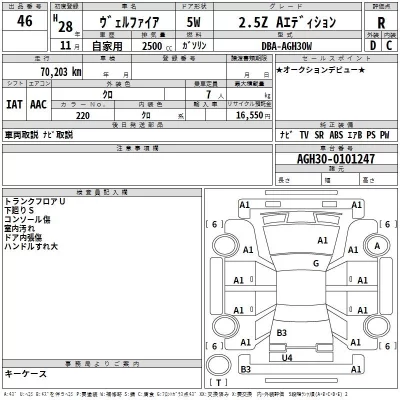 Toyota VELLFIRE  с аукциона в Японии