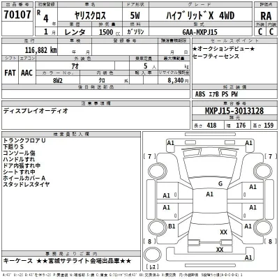 Toyota YARIS CROSS  с аукциона в Японии