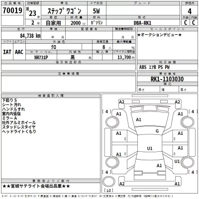Honda STEP WAGON  с аукциона в Японии