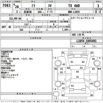 Daihatsu MIRA  с аукциона в Японии